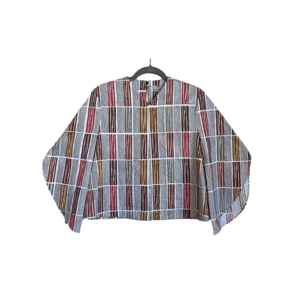 WHERE MOUNTAINS MEET Sariska Print Jess Blouse Kimono V Neck Cropped Small - Picture 3 of 14